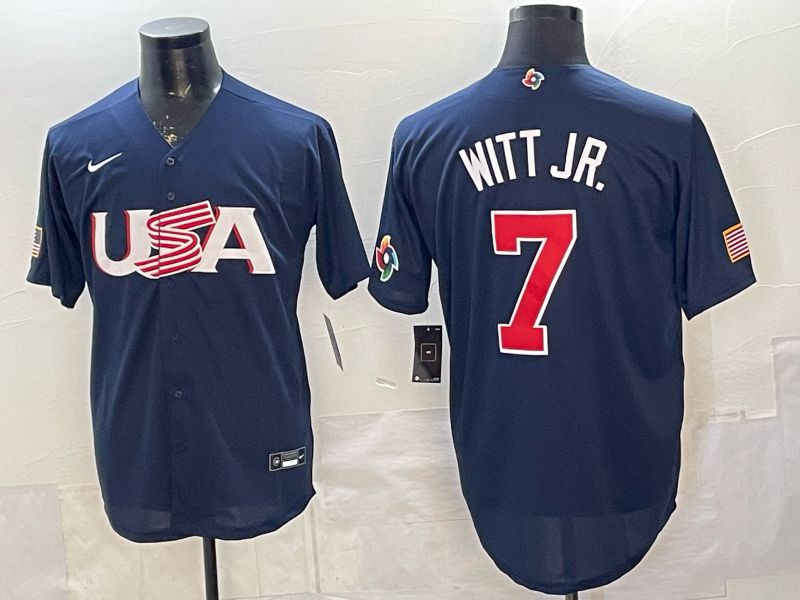 Men 2026 World Cub USA #7 Witt jr blue Nike MLB Jersey style 07->chicago bears->NFL Jersey